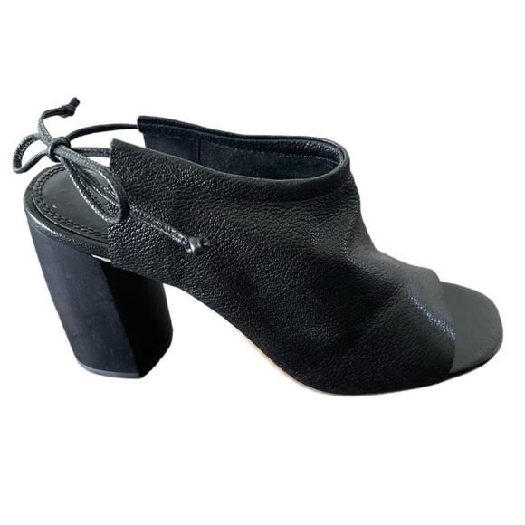 Splendid Heels Women's 10 Lynn Leather Ankle Sandals Black Peep Toe - Picture 1 of 7